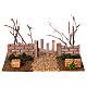 Wood gate with bushes for Nativity Scene with 10 cm characters 15x25x15 cm s1