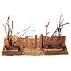 Wood gate with bushes for Nativity Scene with 10 cm characters 15x25x15 cm s5