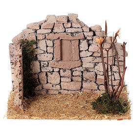Muro a pietre rurali in gesso presepe 8 cm 10x15x10cm