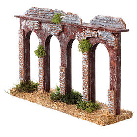 Aqueduct with arches 19th century style for Nativity Scene with 10 cm characters 20x30x10 cm
