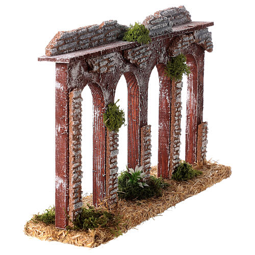 Aqueduct with arches 19th century style for Nativity Scene with 10 cm characters 20x30x10 cm 4