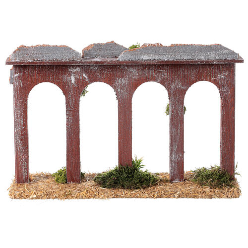 Aqueduct with arches 19th century style for Nativity Scene with 10 cm characters 20x30x10 cm 5