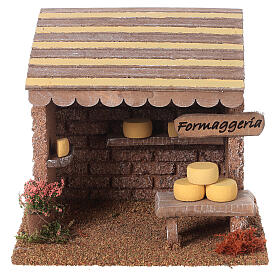 Stoisko z serami do szopki bożonarodzeniowej – wymiary 12x15x12 cm, dla figurek 8 cm