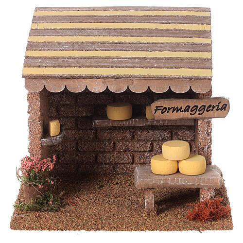 Stoisko z serami do szopki bożonarodzeniowej – wymiary 12x15x12 cm, dla figurek 8 cm 1