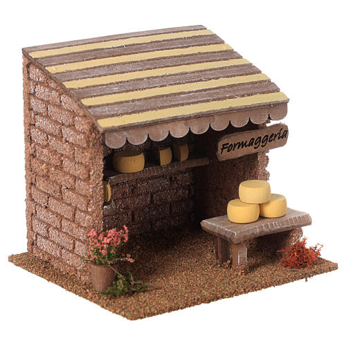Stoisko z serami do szopki bożonarodzeniowej – wymiary 12x15x12 cm, dla figurek 8 cm 3