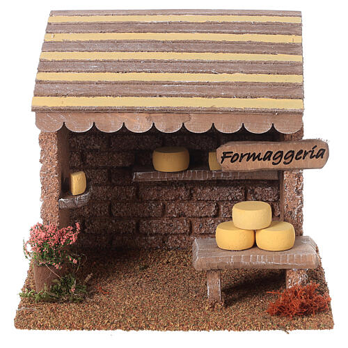Banca de queijo para presépio com figuras de 8 cm 10x15x10 cm 1