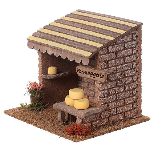 Banca de queijo para presépio com figuras de 8 cm 10x15x10 cm 2
