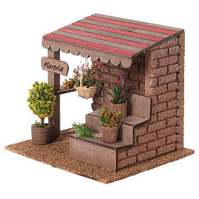 Kiosk z kwiatami, do szopki 8 cm, 15x15x15cm