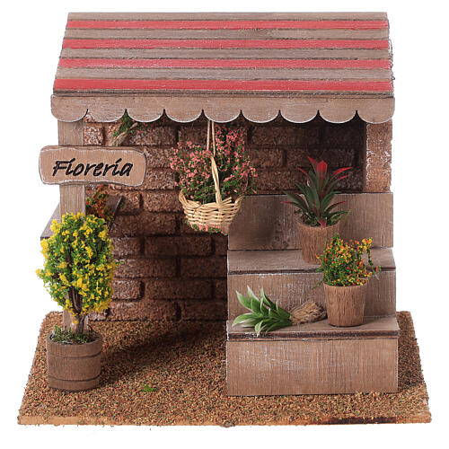 Barraca de flores para presépio com figuras de 8 cm 15x15x15 cm 1