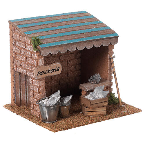 Fish stall for Nativity Scene with 8 cm characters 15x15x15 cm 3