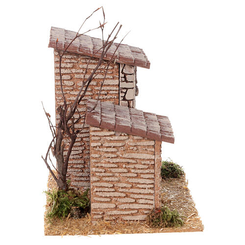 Nineteenth century house with barn for Nativity Scene with 8 cm characters 20x20x15 cm 5