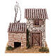 Casa con fienile presepe 8 cm stile rustico 20x20x15cm s1