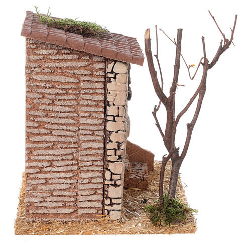 Nineteenth century house with stairs for Nativity Scene with 8 cm characters 20x20x15 cm 5