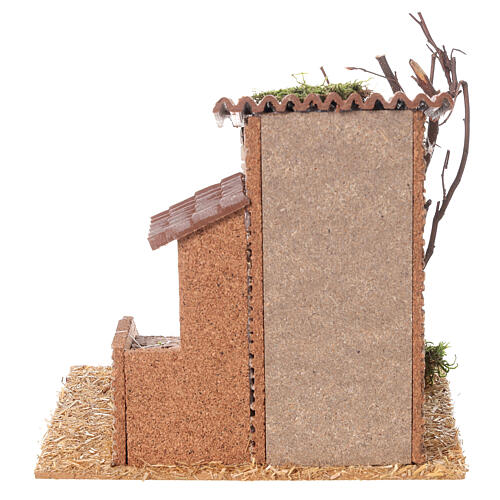 Casa con scale ottoscentesca presepe 8 cm 20x20x15cm 6