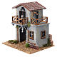 Wooden house with terraces 1800s style, 8 cm nativity 20x20x15cm s2