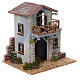 Wooden house with terraces 1800s style, 8 cm nativity 20x20x15cm s4