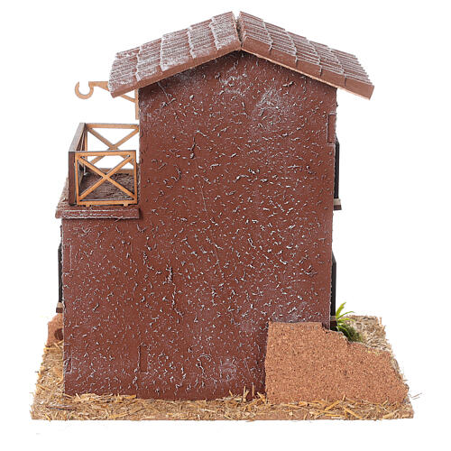 Country house with terrace for Nativity Scene with 8 cm characters 20x20x15 cm 6