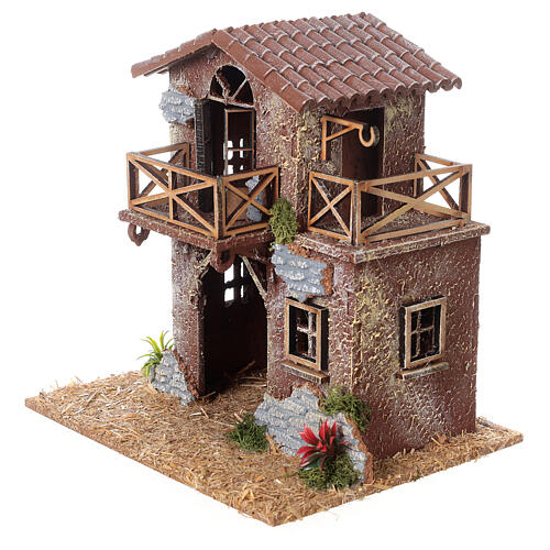 Maison de campagne avec terrasse crèche 8 cm 20x20x15 cm 2