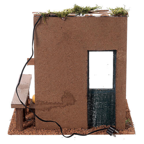 Bottega del salumiere con lanterna presepe 8-10 cm 20x20x15 cm 6
