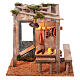 Bottega del salumiere con lanterna presepe 8-10 cm 20x20x15 cm s1