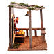 Bottega del salumiere con lanterna presepe 8-10 cm 20x20x15 cm s5