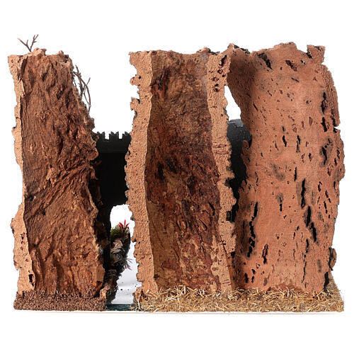 Stable castle Moranduzzo nativity scene 10 cm nineteenth century 30x40x30cm 10