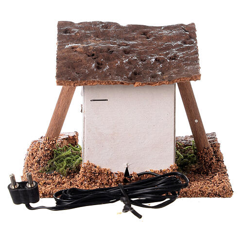 Wood oven with LED light for Nativity Scene with 12 cm characters 10x10x5 cm 4