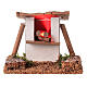 Wood oven with LED light for Nativity Scene with 12 cm characters 10x10x5 cm s1