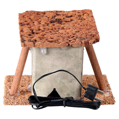 Forno con legna LED casetta presepe 12 cm 10x10x5cm 4