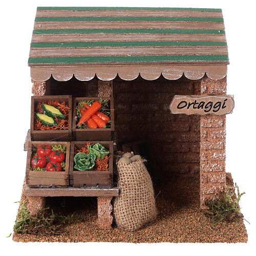 Vegetable stall for Nativity Scene with 8 cm characters 15x15x15 cm 1