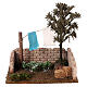 Décor jardin avec linge étendu crèche 10 cm 20x20x15 cm s1