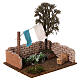 Décor jardin avec linge étendu crèche 10 cm 20x20x15 cm s3