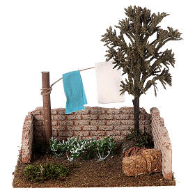 Ambientazioni orto e panni stesi presepe 10 cm 20x20x15cm