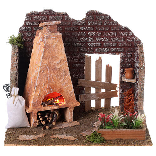 Forno com coifa para presépio com figuras de 8 cm 15x20x15 cm 1