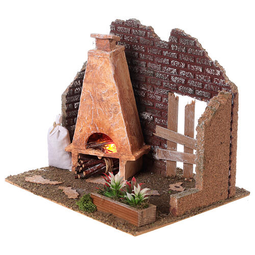 Forno com coifa para presépio com figuras de 8 cm 15x20x15 cm 2