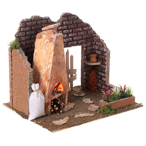 Forno com coifa para presépio com figuras de 8 cm 15x20x15 cm 3