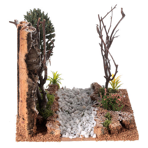 Compostable road with trees and plants 15x20x15 cm 3