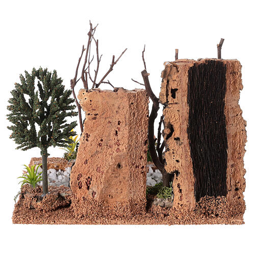 Compostable road with trees and plants 15x20x15 cm 5