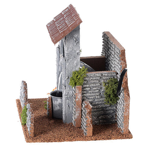 Fontaine avec arche en pierre crèche 20x20x15 cm 4