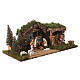 Stable with plaster wall and pines, Moranduzzo Nativity Scene, 20x55x25 cm s5