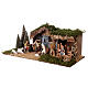Nativity stable with plaster wall and Moranduzzo pines 20x55x25cm s4