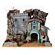 Fortress and house with oven, Moranduzzo Nativity Scene with 6 cm figurines, 19th century style, 40x30x30 cm s9