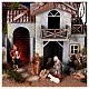 Aqueduc et maison avec feu de bois Nativité Moranduzzo 10 cm 60x30x40 cm style XIXe s2