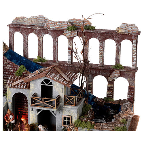 Aqueduct Moranduzzo Nativity 10 cm fire 60x30x40 cm style 800 4