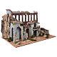 Aqueduct and house with fire for Moranduzzo's Nativity Scene with 10 cm figurines, 19th century style, 60x30x40 cm s6