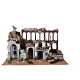 Aqueduc et maison avec feu de bois pour crèche Moranduzzo 10 cm 60x30x40 cm style XIXe s1