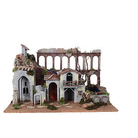 Fire aqueduct, 10 cm nativity 60x30x40 cm style 800