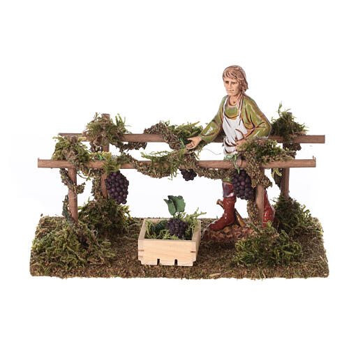 Vineyards with harvester for Nativity Scene with 10 cm characters 15x10x10 cm 1