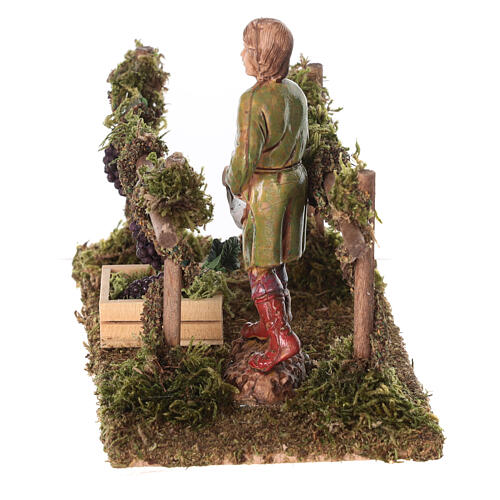 Vineyards with harvester for Nativity Scene with 10 cm characters 15x10x10 cm 5