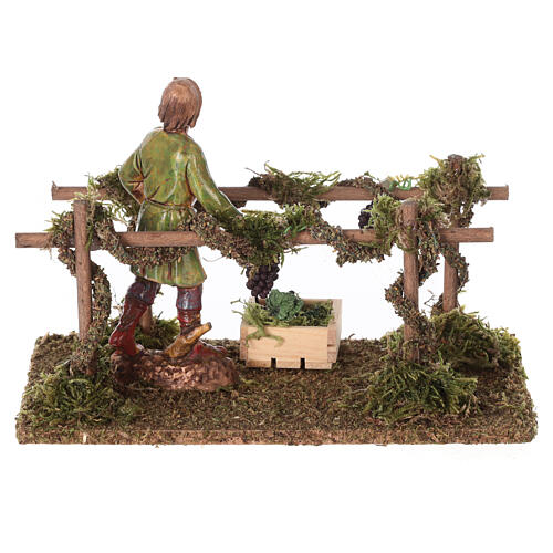 Vineyards with harvester for Nativity Scene with 10 cm characters 15x10x10 cm 6
